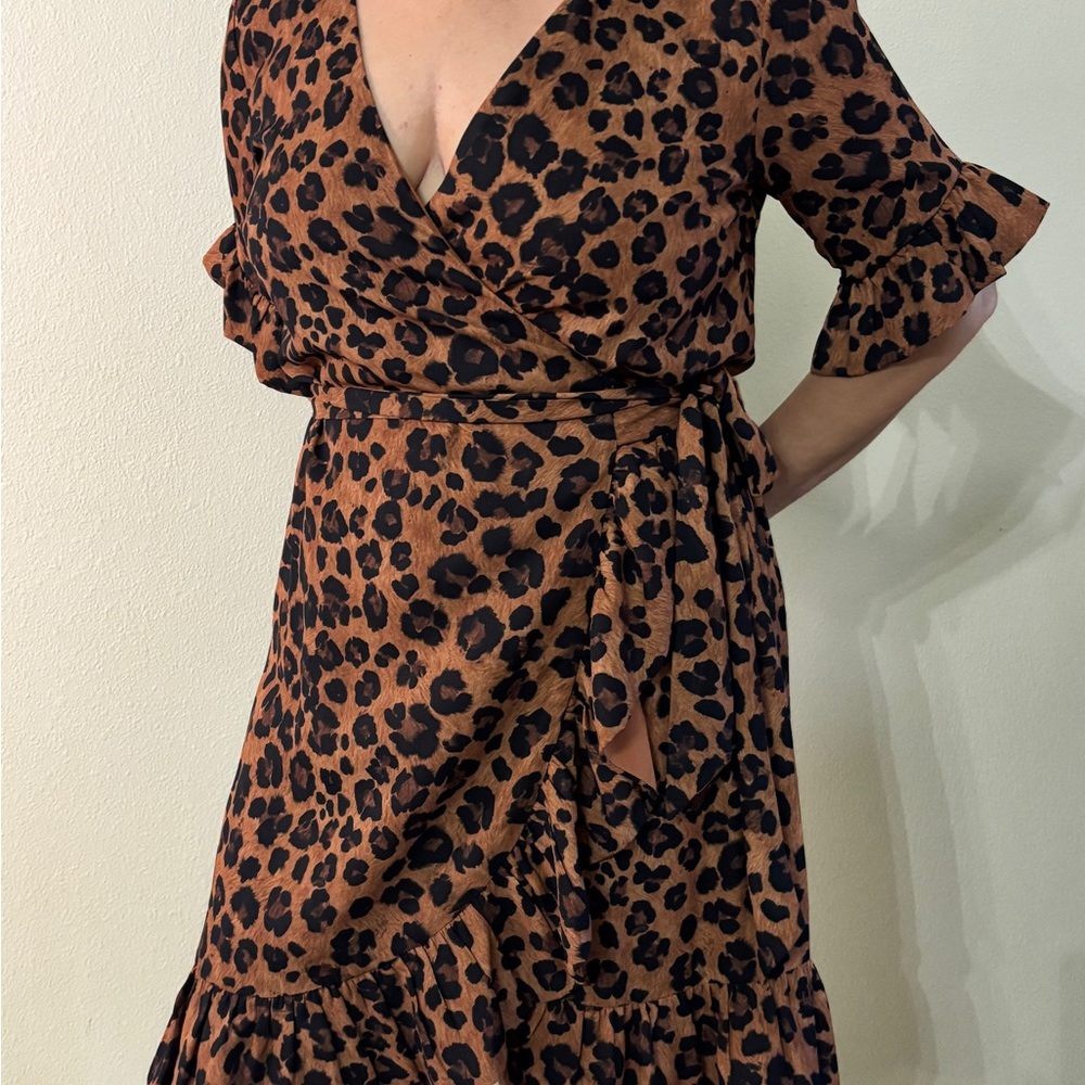 Gianni Bini Animal Print Wrap Dress